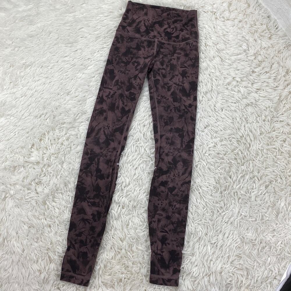 Lululemon Align Pant 28" Mini Dusk Floral Antique Bark Black